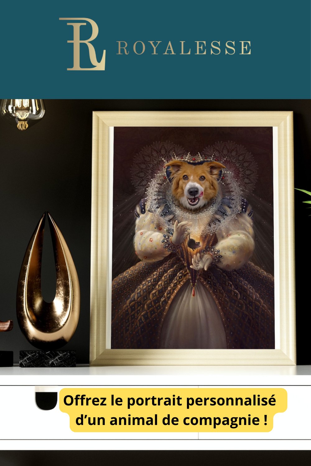 Une Idée Cadeau de Décoration pour les Amoureux des Animaux : Les Portraits Personnalisés Royalesse - Royalesse