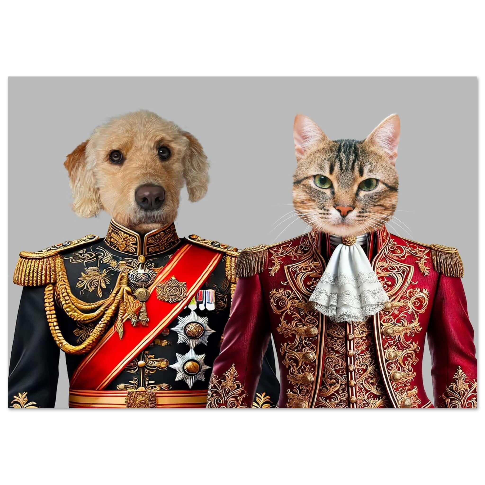 portraits avec deux animaux chats et chiens