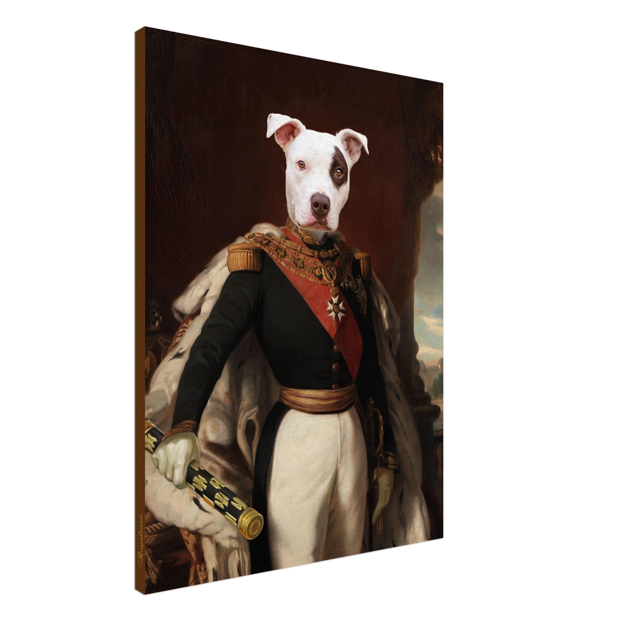 Portrait animal personnalisé Toile EMPEREUR, imprimé en France sur papier FSC, art intemporel pour vos souvenirs.