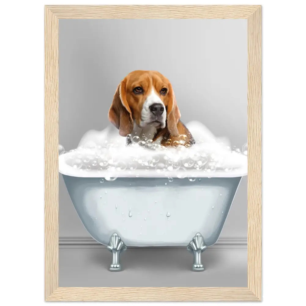 Poster personnalisé chien BAIGNOIRE - Royalesse