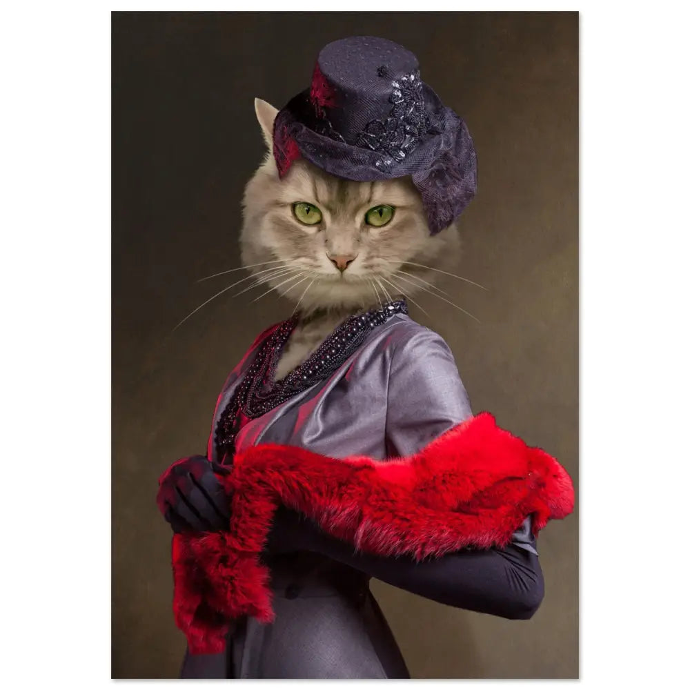 Poster chatte en costume BELLE EPOQUE - Royalesse