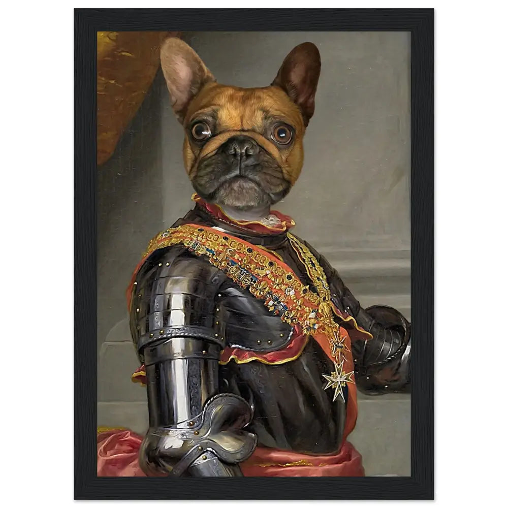 Poster personnalisé chien en roi CHARLES III - Royalesse