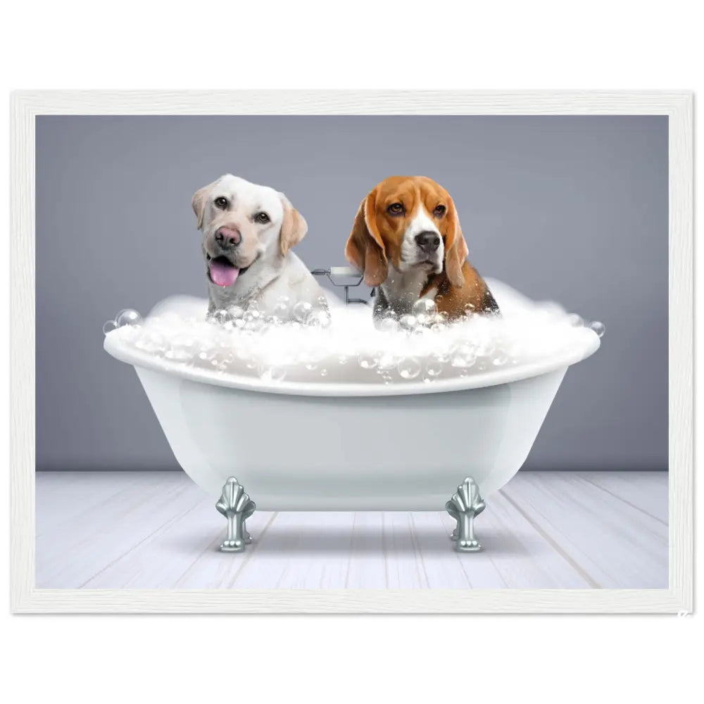 Tableau personnalisables chiens DUO AU BAIN - Royalesse