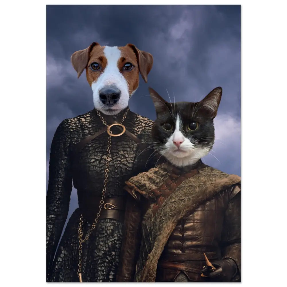 Poster personnalisé animaux de compagnie DUO MEDIEVAL - Royalesse