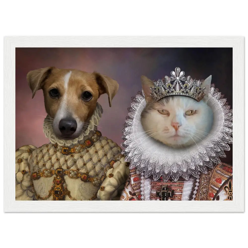 Poster personnalisé couple animaux DUO REINE ET PRINCESSE - Royalesse