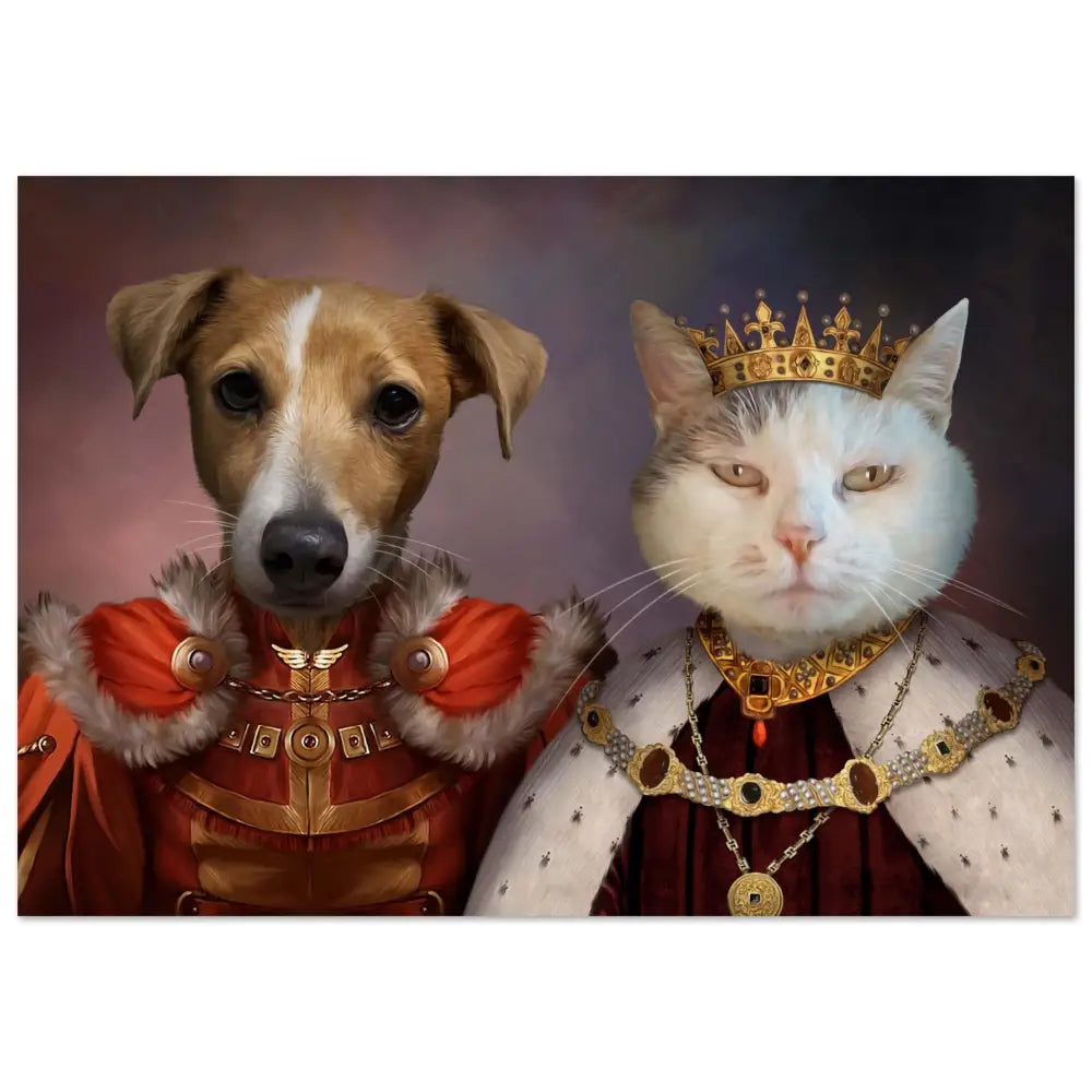 Affiche personnalisée couple animaux DUO ROI ET PRINCE - Royalesse