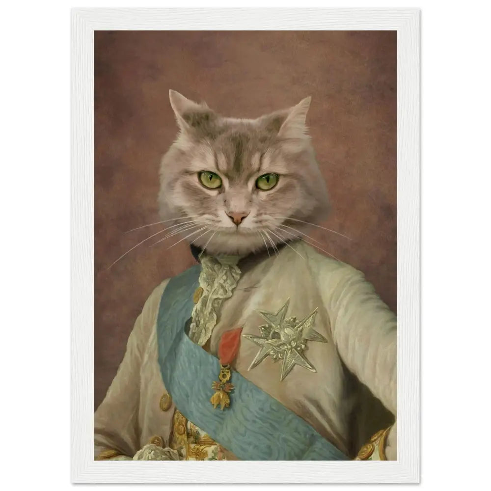 Cadre personnalisé chat roi LOUIS XVI - Royalesse