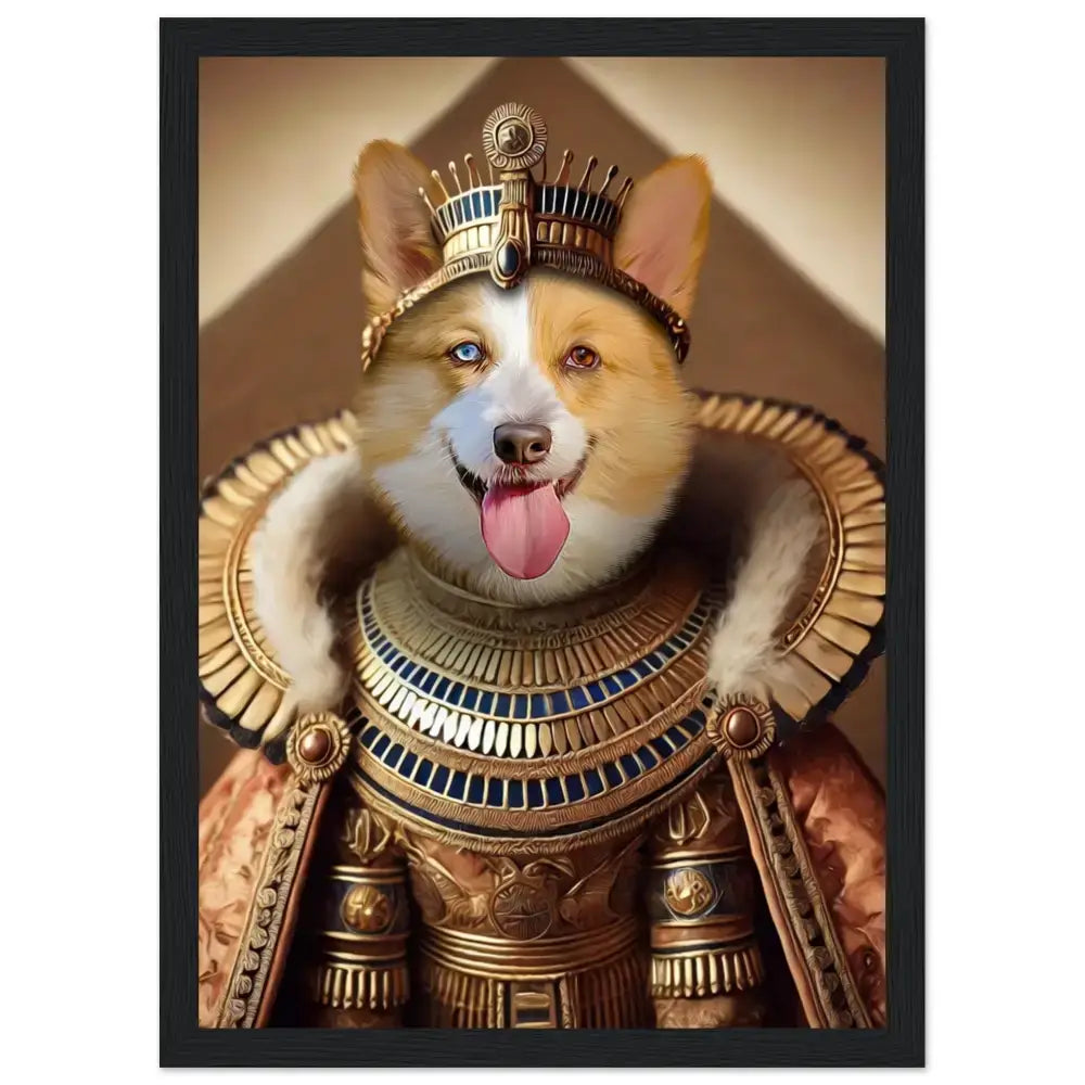 Poster REINE DE NUBIE avec portrait d'animal personnalisé, imprimé en France sur papier FSC, sans cadre.